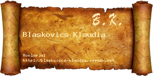 Blaskovics Klaudia névjegykártya