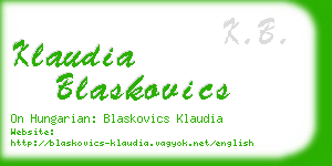 klaudia blaskovics business card